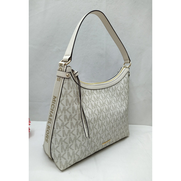 Michael Kors Maeve Vanilla Ivory Leather Zipper Closure Hobo Shoulder Bag - NWT - Picture 3 of 16